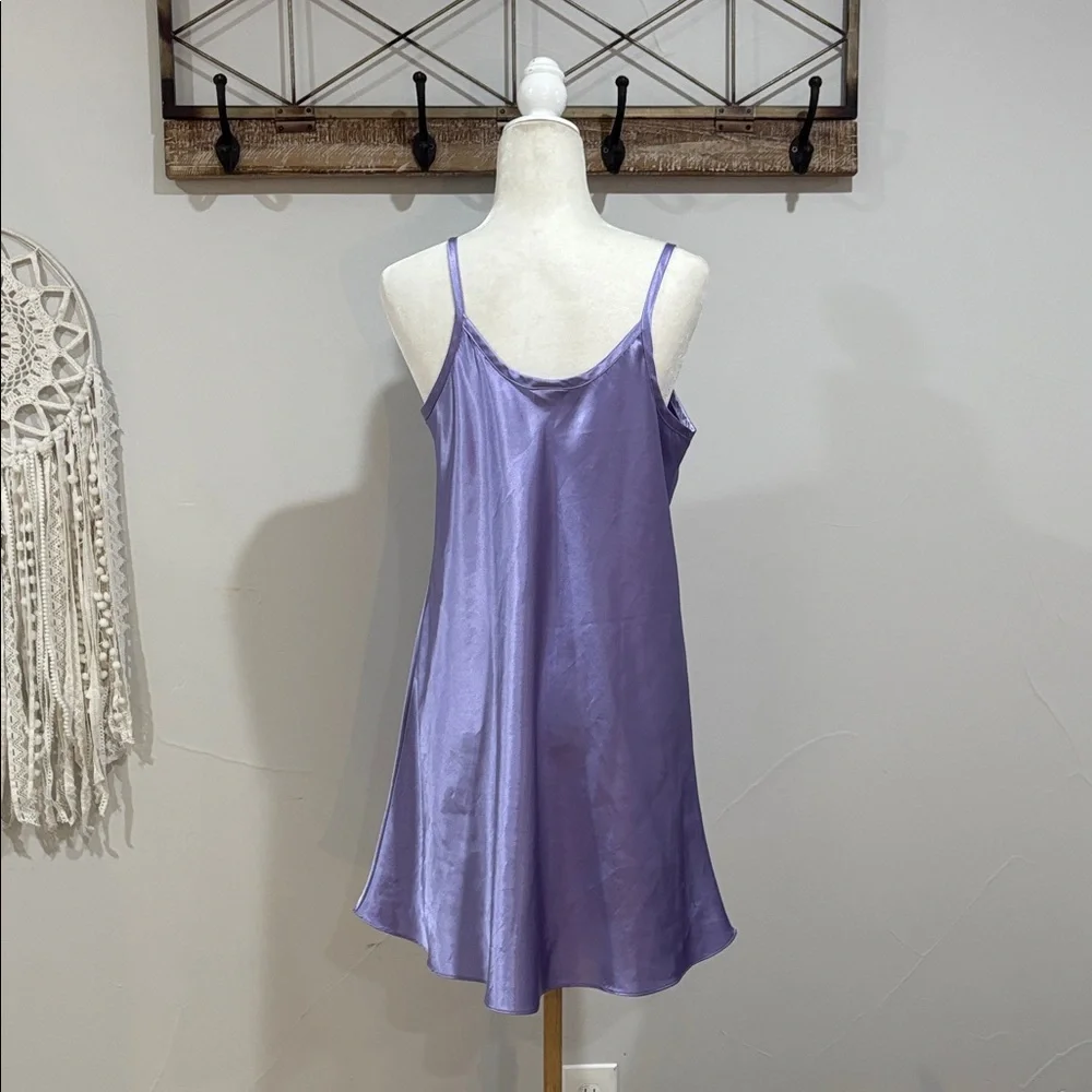 🎀Vintage 80’s Gilligan & O’Malley Lavender Satin Slip Chemise - Picture 6 of 8